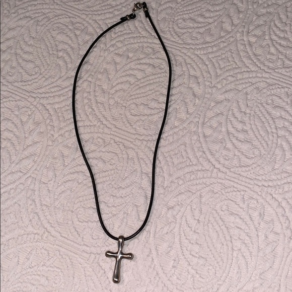 James Avery Jewelry - James Avery Sterling Silver Cross Necklace Leather